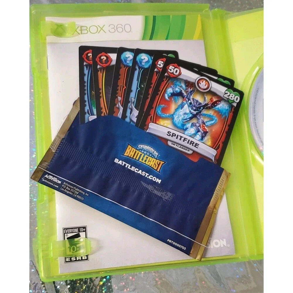 Skylanders Spyros Adventure Xbox 360 Game, Book Battlecast Cards Portal Of Power
